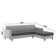 Grayon 3 Seater Convertible Sofa Set for Living Room, 3 Seater & Ottoman Modular Sectional Couch for Small Space (Black Colour) Fabric Sofa Set