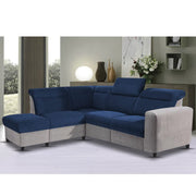 Nanzy 4 Seater L Shape Sofa Set for Living Room | Colour (Blue Grey) Left Side