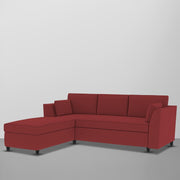 Blustin LHS 4 Seater L Shape Sofa Set for Living Room (Maroon Fabric) Premium Fabric Sofa