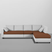 Dorian RHS 6 Seater L Shape Sofa Set for Living Room (Brown Grey Fabric) Premium Fabric Sofa
