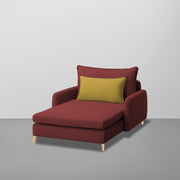 Vive 1 Seater Lounge Sofa for Living Room (Maroon Colour) Premium Fabric Sofa
