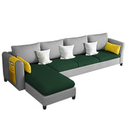 Asser LHS 6 Seater L Shape Sofa Set for Living Room (Green Grey) Premium Fabric Sofa
