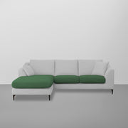 Cortina LHS 4 Seater L Shape Sofa Set for Living Room (Green Grey Fabric) Premium Fabric Sofa