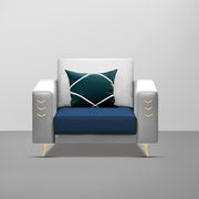 Casaliving Falco 1 Seater Sofa Set for Living Room (Blue Grey Fabric) Premium Fabric Sofa