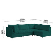 Lenser L Shaped Sofa Set for Living Room (Pine Fabric) Premium Fabric Sofa Set