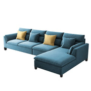 Delton RHS 6 Seater L Shape Sofa Set for Living Room (Turquise) Premium Fabric