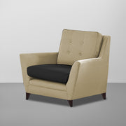 Slove 3 +1 + 1 Seater Sofa Set for Living Room | Color - Cream Black | Premium Fabric Sofa