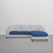 Cortina RHS 4 Seater L Shape Sofa Set for Living Room (Blue Grey Fabric) Premium Fabric Sofa