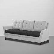 Slove 3 +1 + 1 Seater Sofa Set for Living Room | Color - Cream Black | Premium Fabric Sofa