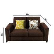 Nancy 2 Seater Sofa Set for Living Room | Color - Brown Grey