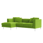 Vesco LHS 4 Seater L Shape Sofa Set for Living Room (Light Green) Premium Fabric Sofa