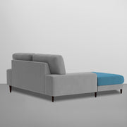 Latieo LHS 2 Seater Lounger L Shape Sofa Set for Living Room (Turquise Grey) Premium Fabric Sofa