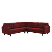 Adonway 6 Seater L Shape Sofa Set with Center Table for Living Room (Maroon) Premium Fabric Sofa
