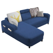 Amanda LHS 4 Seater L Shape,Sofa Set for Living Room (Blue Fabric)