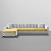 Garcia LHS 6 Seater L Shape Sofa Set for Living Room (Black Grey - Colour) Premium Fabric Sofa Set