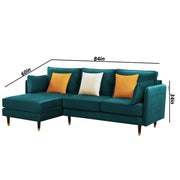 Croosen LHS 4 Seater L Shape Sofa Set for Living Room (Pine Colour) Premium Velvet Fabric