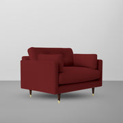 Grover 1 Seater Sofa Set for Living Room (Maroon Fabric) Premium Fabric Sofa