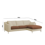 Cortina RHS 4 Seater L Shape Sofa Set for Living Room (Cream Brown Fabric) Premium Fabric Sofa