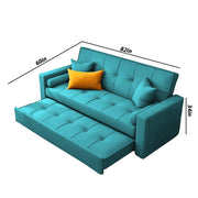 Artic 3 Seater Sofa Cum Bed for Living Room (Black) Premium Velvet Fabric Sofa