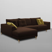 Viva LHS 6 Seater L Shape Sofa Set for Living Room (Brown) Premium Fabric Sofa