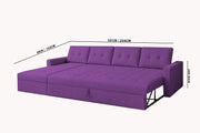 Casaliving Treshta 6 Seater LHS L - Shape Pull-Out Sofa Cum Bed Sofa for Living Room (Dark Grey Fabric Color) Premium Fabric Sofa Set for Living Room Sofa Cum Bed