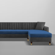 Garcia LHS 6 Seater L Shape Sofa Set for Living Room (Black Grey - Colour) Premium Fabric Sofa Set
