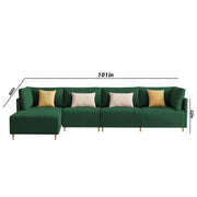 Salina LHS 6 Seater L Shape Sofa Set for Living Room (Black) Premium Fabric Sofa