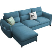 Andon 4-Person Sofa L Shape Sofa Set For Living Room (Light Blue Fabric) Left Side Sofa