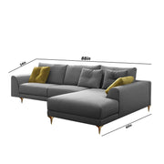 Viva RHS 6 Seater L Shape Sofa Set for Living Room (Grey) Premium Fabric Sofa