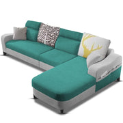 Amanda RHS 6 Seater L Shape,Sofa Set for Living Room (Turquise Grey Fabric)