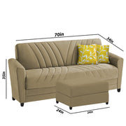 Francis 3 Seater Sofa Set with Ottoman for Living Room (Cream) Fabric