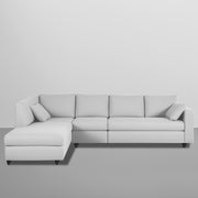 Dorian LHS 6 Seater L Shape Sofa Set for Living Room (Grey Fabric) Premium Fabric Sofa