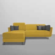 Arlond LHS 4 Seater L Shape Sofa Set for Living Room (Yellow Fabric) Premium Fabric Sofa