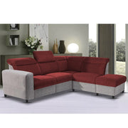 Nanzy 4 Seater L Shape Sofa Set for Living Room | Colour (Maroon Grey) Right Side