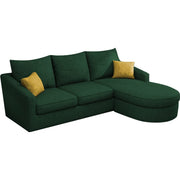 Shrank Round Lounger L Shape 4 Seater Sofa Set for Living Room (Green) Fabric Sofa | RHS