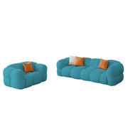 Vetras Modern Velvet Bubble Cloud Sofa, Tufted Design Upholstered 3+1 Seater Sofa Set for Living Room, (Black Colour) Premium Velvet Fabric Sofa