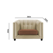 Sinclair 1 Seater Sofa Set for Living Room (Cream Brown Colour) Premium Fabric Sofa