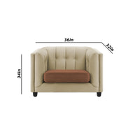 Sinclair 1 Seater Sofa Set for Living Room (Blue Colour) Premium Fabric Sofa