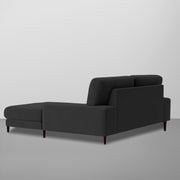 Latieo RHS 2 Seater Lounger L Shape Sofa Set for Living Room (Black) Premium Fabric Sofa