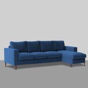 Charmi RHS 6 Seater L Shape Sofa Set for Living Room (Blue Fabric) Premium Fabric Sofa