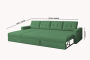 Casaliving Treshta 6 Seater LHS L - Shape Pull-Out Sofa Cum Bed Sofa for Living Room (Dark Grey Fabric Color) Premium Fabric Sofa Set for Living Room Sofa Cum Bed