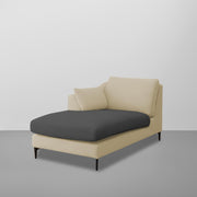 Cortina LHS 4 Seater L Shape Sofa Set for Living Room (Cream Black Fabric) Premium Fabric Sofa
