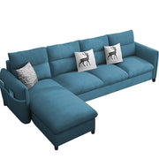 Andon 6 Seater L Shape Sofa Set for Living Room (Light Blue Fabric) Left Side Sofa