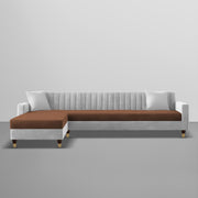 Garcia LHS 6 Seater L Shape Sofa Set for Living Room (Black Grey - Colour) Premium Fabric Sofa Set