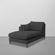 Cortina LHS 4 Seater L Shape Sofa Set for Living Room (Black Fabric) Premium Fabric Sofa