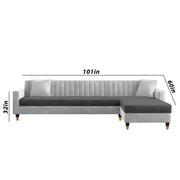 Garcia LHS 6 Seater L Shape Sofa Set for Living Room (Black Grey - Colour) Premium Fabric Sofa Set