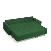 Ashton RHS 4 Seater L Shape Sofa Set with Center Table for Living Room (Green Fabric) Premium Fabric Sofa