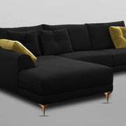 Viva LHS 6 Seater L Shape Sofa Set for Living Room (Black) Premium Fabric Sofa