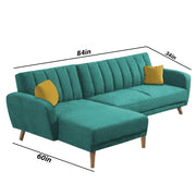 Rino LHS 4 Seater L Shape Sofa Set for Living Room (Turquise Fabric)