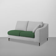Cortina LHS 4 Seater L Shape Sofa Set for Living Room (Green Grey Fabric) Premium Fabric Sofa